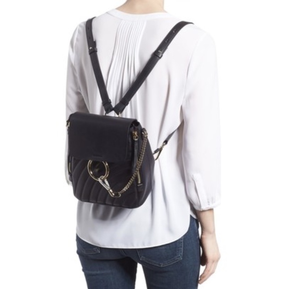 New Authentic CHLOE Small Faye Quilted Leather Backpack - Picture 1 of 13